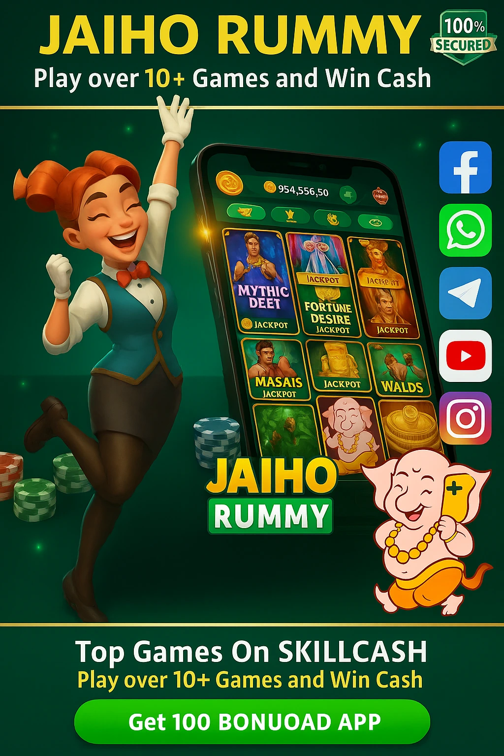 Slots Winner home screen and reels screenshot